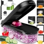 Fullstar Mandoline Slicer for Kitchen - Vegetable Chopper, Onion Potato Food Veggie Fruit Slicer and Cutter with Container, Kitchen Gadgets & Gifts, Home Essentials (6-in-1, Black) - Image 2