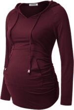 GINKANA Maternity Hoodie Long Sleeves Shirts Casual Maternity Top Pregnancy Sweatshirt Casual Clothes - Image 2