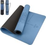 Gruper Yoga Mat Non Slip TPE Extra Wide Yoga Mat with Alignment Mark, 72"L x 32"W x 0.32"/0.24"Th (183cm x 80cm x 8mm/6mm), Anti-Tear Exercise Mat with Carrying Strap and Bag, Workout Mats for Yoga, Pilates - Image 2