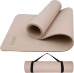 HAHE Yoga Mat Thick (8MM,1/3"), Eco-Friendly POE Non Slip Yoga Mat, High Rebound & Shock Absorption, Anti-Tear & Sweat-Resistant for Yoga, Fitness, Home, Workouts, Large Pilates Mats 72"x24" with Carrying Strap - Image 2