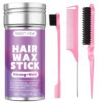 Hair Wax Stick & Slick Back Hair Brush for Tame Flyaways, Frizz, Sleek Ponytails, Buns | Pomade/Balm/Gel Stick for Woman, Styling Accessories for Girls - Image 2