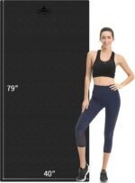 Hatha Yoga Extra Long TPE Yoga Mat 79" x 40” x 1/2" Thick Non-slip Exercise Mat for Home Gym Use, Yoga, Pilates, Fitness & Workouts - Image 2
