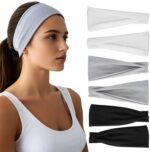 Headbands for Women - 6 Pack Wide Elastic Hair Bands | Stretchy Sweatbands Hair Bands | Soft Sports Thin Head Bands | Non-Slip Accessories Bands for Fashion, Washing Face, Workouts, Yoga, Daily Use - Image 2