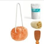 Himalayan Natural Bath Salt Hanging with Rope, 2 lbs – Gift Combo with Epsom Salt 500g and Clay Pumice | Relaxing Set for Detox, with Free Organic loofah Sponge. - Image 2
