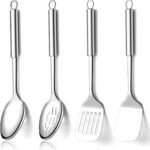 Homquen Kitchen Utensils Set 4pcs, Stainless Steel Cooking Utensils Set, Kitchen Tools Spatulas Set, Cooking Spoons, Home Essentials Kitchen Gadgets Accessories - Image 2