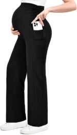 Ipletix Maternity Wide-Leg Lounge Pants with Pockets Over The Belly Soft Stretchy Pregnancy Wear - Image 2