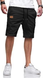 JMIERR Mens Casual Shorts - Cotton Drawstring Summer Beach Stretch Twill Chino Golf Shorts - Image 2