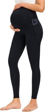 JOYSPELS Smooth Feeling Maternity Leggings Over The Belly with Pockets Workout Pregnancy Pants - Image 2