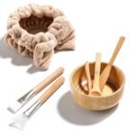 JPNK New Facial Mask Bowl Set, New DIY 6Pack DIY Clay Mask Mixing Kit (Brown) - Image 2