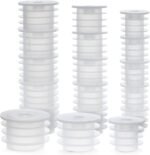 Juvale Medicine Bottle Adapter for Syringe - 45 Pack, 17/21/24 mm, Clear Polypropylene - Press-In Bottle Adapter for Oral Syringes - For Pediatric & Veterinary Dosing - Image 2