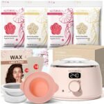 KOTAMU Wax Kit Pink Digital Hair Removal Waxing Kit for Women & Men Hot Wax Warmer Pot for Face, Eyebrow, Body, Brazilian, Bikini, Sensitive Skin Waxing Machine with 25 Accessories for Home Salon - Image 2