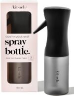 Kitsch Continuous Spray Bottle for Hair – Fine Mist Water Mister & Water Spray Bottle – Recycled Hair Spray Bottle – Spray Bottles for Cleaning, Styling, Plants & More – Black, 150ml - Image 2