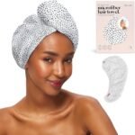 Kitsch Microfiber Hair Towel Wrap for Women - Microfiber Towel, Super Absorbent, Quick Dry, Anti-Frizz - for Long and Short Hairs, Turbans for Women, Wet and Curly Hair Wrap - Micro Dot - Image 2
