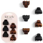 Kitsch Mini Claw Clips for Women - Stylish Small Hair Clips for Kids | Stays In Place Without Pulling or Snagging | Durable & Sturdy Plastic | Ideal Gifts for Women - Tortoise & Black, 6 Pcs - Image 2