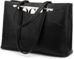 LOVEVOOK Laptop Tote Bag for Women 15.6 Inch Waterproof Leather Computer Bags Business Office Work Briefcase Black - Image 2
