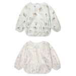 Little Dimsum Full Sleeved Feeding Bib 2 Pack,Baby & Toddler Waterproof Bib Apron,Food Protection Large Pocket Eating Smock 6-36 Months(Hat Bear&owl) - Image 2