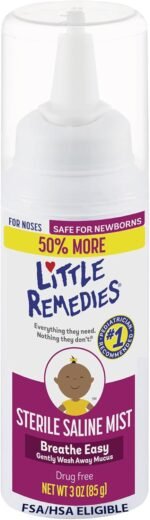 Little Remedies Sterile Baby Saline Nasal Mist, Safe for Newborns to Relieve Stuffy and Dry Noses, 3 Fl Oz - Image 2