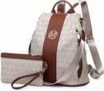 MKP COLLECTION Women Fashion Backpack Purse Multi Pockets Anti-Theft Rucksack Travel Shoulder Bag Handbag Set 2pcs - Image 2