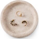 Marble Jewelry Dish 5 Inch Handmade Travertine Ring Holder - Trinket Tray for Vanity & Aesthetic Room Decor, Stone Key Bowl & Candle Plate for Entryway Table, - Image 2