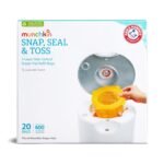 Munchkin® Arm & Hammer Diaper Pail Snap, Seal & Toss™ Refill Bags, Holds up to 600 Newborn Diapers, 20 Pack - Image 2