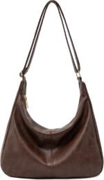 NIUEIMEE ZHOU Hobo Bags for Women Foldable Vegan Leather Shoulder Handbag Slouchy Tote Crossbody Purses - Image 2