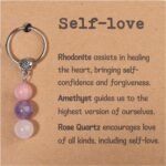 Natural Crystals Keychain Gift for New Beginnings, New Beginnings Gifts for Coworker Anxiety Relief Keychain for Women - Image 2