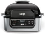 Ninja | Indoor Grill | Foodi | 5-in-1 (Grill, Air Fry, Roast, Bake, and Dehydrate | Fits up to 3lb Roast | Smoke Control System and Dishwasher Safe Parts| Black/Grey | AG301 - Image 2