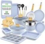 NutriChef 22‑Piece Non‑Stick Ceramic Pots and Pans Set – For All Cooktops Including Induction – PTFE & PFAS Free, Includes Bakeware & Utensils - Image 2