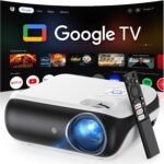 Official Licensed Google TV Smart Projector, HAPPRUN 4K UHD Home Theater with Dolby Sound, Wi-Fi & Bluetooth, Built-in Streaming Apps, Compatible with Games Consoles & Smartphone, Indoor & Outdoor Use - Image 2