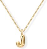 PAVOI 14K Gold Plated Dainty Chunky Bubble Initial Letter Pendant Necklace for Women | Alphabet Letter Necklace - Image 2