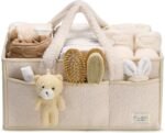 PeraBella Baby Diaper Caddy Organizer with Handle, Boy & Girl Shower Gift Basket, Portable Diaper Storage Basket Bin for Wipes, Newborn Baby Essentials Registry Search Must Haves, Car Caddy Organizer - Image 2