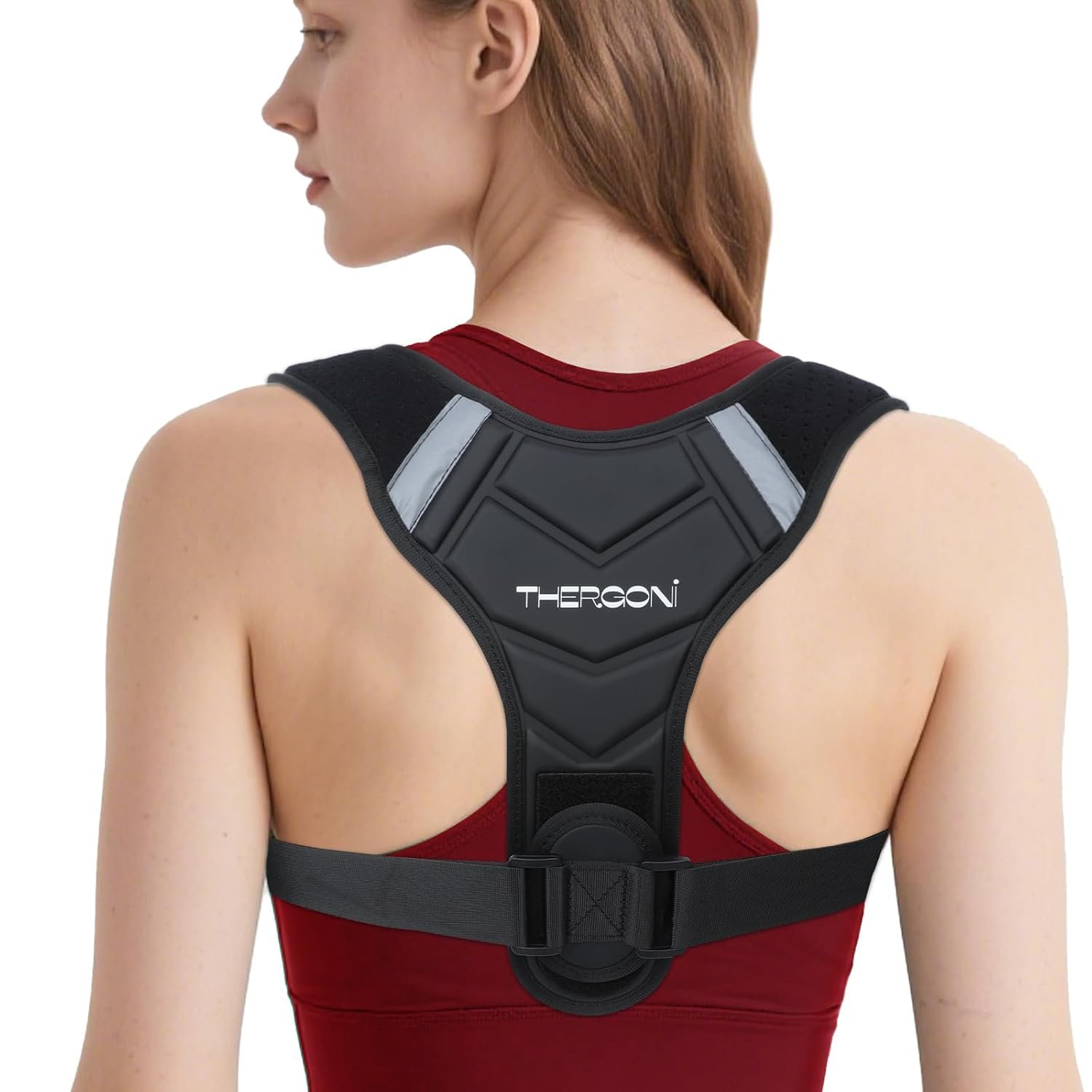 Posture Corrector for Women and Men, Adjustable Back Brace for Spine Alignment & Shoulder Support, Comfortable & Breathable Clavicle Straightener, Supports Better Posture & Reduces Upper Back Discomfort (Large)32" to 47" - Image 2