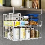 PowerKing Under Shelf Storage Baskets, Foldable Metal Wire Rack Basket, 2 Pack, White - Image 2
