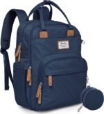 RUVALINO Diaper Bag Backpack-Multifunction Baby Travel Bag with Changing pad, Insulated Bottle Holders & Pacifier Case, Large Capacity, Waterproof, Peacock Blue - Image 2