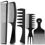 SALONSILK 5Pcs Combs for Men, Hair Pick Comb Set for Afro Black Mens Curls, Wide Tooth Medium Toothed Styling Dressing for Twist Detangler Natural Hair - Image 2