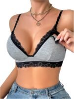 SHENHE Women's Non-Padded Nursing Bras for Breastfeeding Lace Wireless Sleep Triangle Bralettes - Image 2