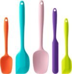 Silicone Spatula Set, 5 Piece Food Grade Rubber Spatulas for Baking, Cooking, and Mixing High Heat Resistant Non Stick Dishwasher Safe BPA-Free (Multicolor) - Image 2