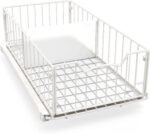 Simple Houseware Pull-Out Cabinet Sliding Basket Organizer, 17.2" D x 9.7" W x 5" H – White, Ideal for Kitchen and Bathroom Cabinet Storage, Under Sink or Pantry Organization - Image 2