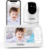 Smart WiFi Baby Monitor with 5” OLED Screen & Camera, 1080P HD, 360° Pan/Tilt, 4X Zoom, Two-Way Audio, Cry & Motion Alerts, Night Vision, Temperature Sensor, Long-Battery, App & Screen View - Image 2