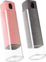 Touchscreen Screen Cleaner Kit 2 Pcs, Phone, Tablet and Car Screen Cleaner, Two in One Spray and Microfiber Cloth(Grey&Pink) - Image 2