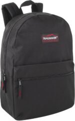 Trail maker Classic 17 inch Backpacks with Adjustable Padded Straps | School Backpacks for Girls, Boys (Black) - Image 2
