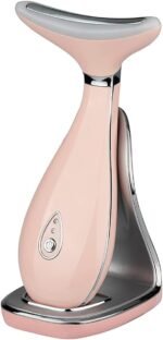 VRAIKO Skin Rejuvenation Beauty Massager, Neck Face Massager with Thermal, 3 Massage Modes and Vibration, for Anti-Aging, Lifting and Tightening Sagging Skin (Pink) - Image 2