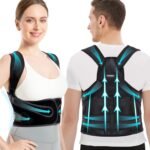 Vicorrect Posture Corrector for Women and Men: Back Support Brace Relieve Upper Back Shoulders Pain (Black, Large) - Image 2
