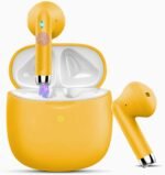 Wireless Earbuds, Bluetooth 5.4 Headphones in Ear with Noise Cancelling Mic, Bluetooth Earbuds Stereo Bass, IP7 Waterproof Sports Earphones, 32H Playtime USB C Charging Ear Buds Yellow for Android iOS - Image 2