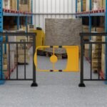 Yeeoy 24" to 40" Warehouse Safety Gate, Universal Spring-Loaded Safety Swing Gate, Adjustable Manual-Closing Swing Gate for Square or Round Post Mount, Powder Coated Yellow - Image 2