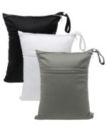 babygoal Wet Dry Bags 3 Pack, Waterproof Reusable Travel Bags for Swimsuits, Baby Cloth Diapers, Beach, Pool, Gym Bag & Wet Clothes with 2 Pockets L-BWG - Image 2