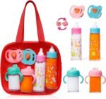 fash n kolor My Sweet Baby Disappearing Doll Feeding Set | Baby Care 6 Piece Doll Feeding Set (Red) - Image 2