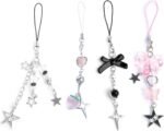 1-4PCS Cute Phone Charms Aesthetic Y2K Cellphone Charms Strap Pink Strawberry Butterfly Star Charm Y2K Accessories for Phone Bag Keychain Airpods Camera Pendants Decor - Image 2