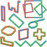 12 Pack 24 Links Wacky Tracks Snap and Click Fidget Toys, Finger Sensory Toys, Snake Puzzles for Stress Relief, Party Bag Fillers, Party Favours, Random Color - Image 2