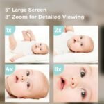Video Baby Monitor, 2000ft Long Range, Enhanced Signal Stability, No WiFi, 5" HD Screen, 5000mAh, 1080p Camera, Super Clear Night Vision, Pan-Tilt-Zoom, 2-Way Audio, AI Cry & Motion Alarm - Image 4